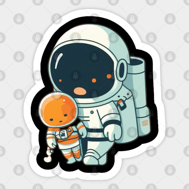 Astronaut with baby Sticker by Bakr